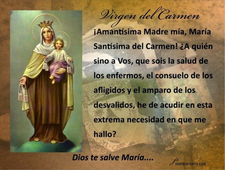Oración a la Virgen del Carmen Protección y amparo en